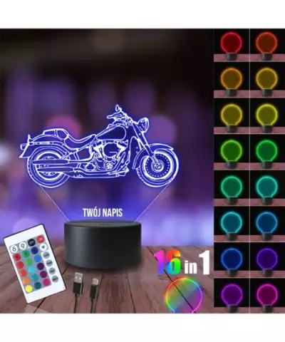 Lampka Nocna 3D LED LAMP Motocykl Chopper