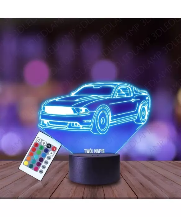 Lampka Nocna 3D LED LAMP Samochód Mustang S197