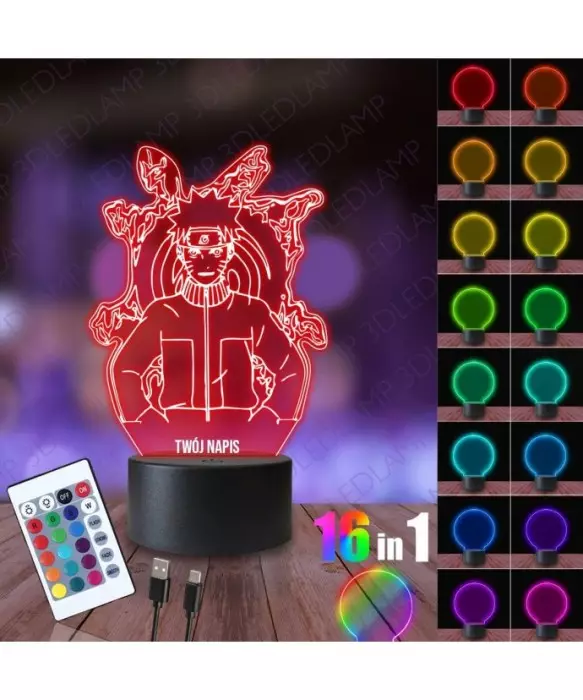 Lampka Nocna 3D LED LAMP Naruto Uzumaki Poral Czasu
