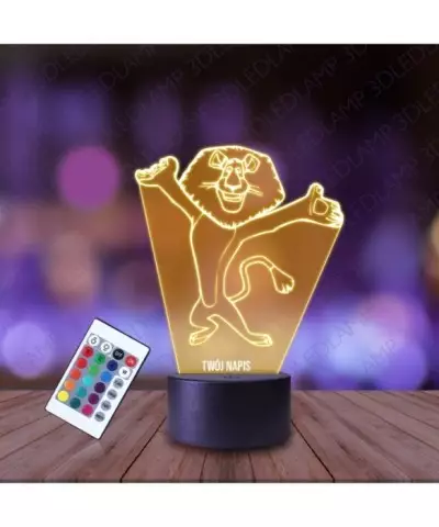 Lampka Nocna 3D LED LAMP Madagaskar Lew Alex