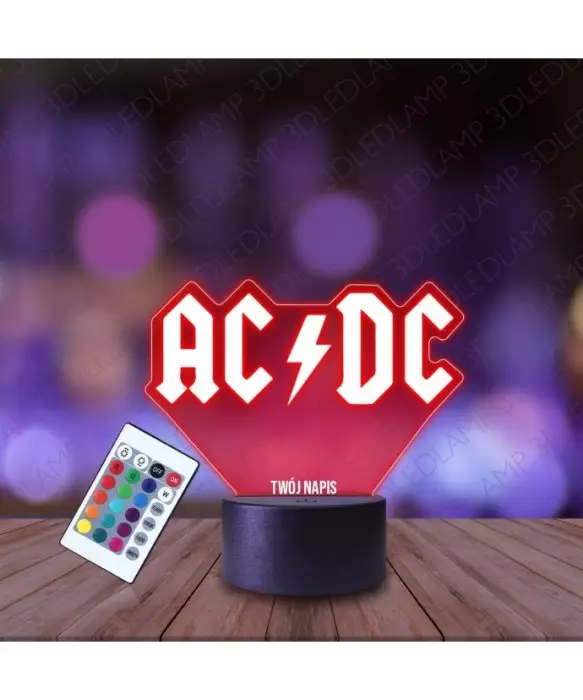Lampka Nocna 3D LED LAMP ACDC Zespół