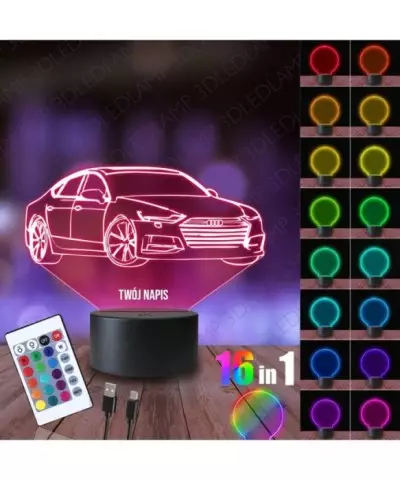Lampka Nocna 3D LED LAMP Samochód Audi A7