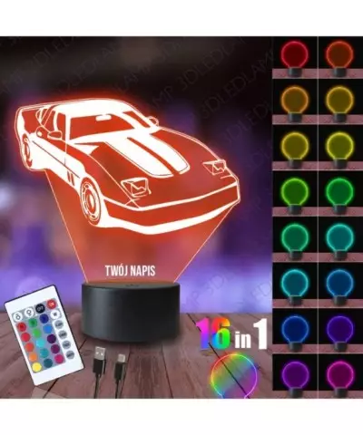 Lampka Nocna 3D LED LAMP Samochód Chevrolet Corvette