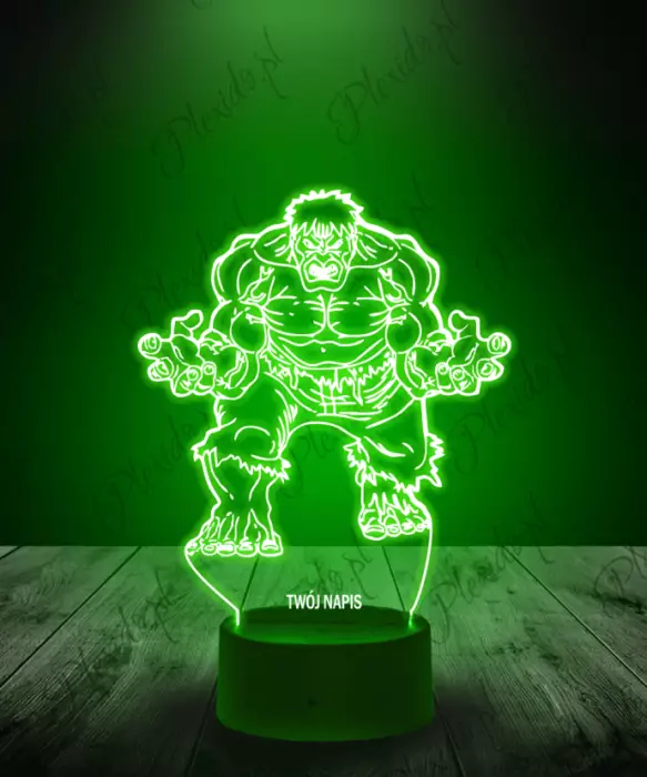 Lampka LED 3D Plexido Hulk Potwór