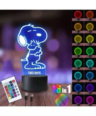 Lampka Nocna 3D LED LAMP Snoopy Piesek