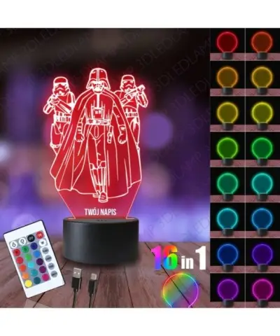 Lampka Nocna 3D LED LAMP Lord Vader Szturmowcy
