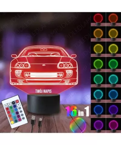 Lampka Nocna 3D LED LAMP Samochód Toyota Supra