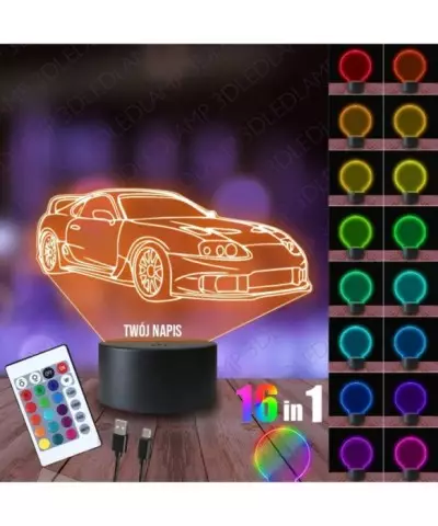 Lampka Nocna 3D LED LAMP Auto Toyota Supra