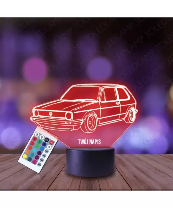 Lampka Nocna 3D LED LAMP Auto VW Golf MK1