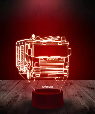 Lampka LED 3D Plexido Wóz Strażacki