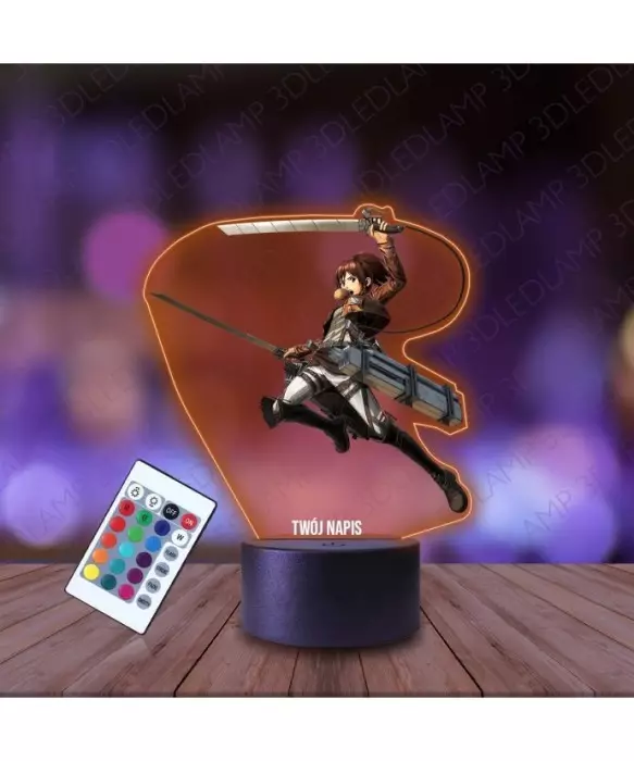 Lampka Nocna 3D LED LAMP z Nadrukiem Atak Tytanów Sasha Braus