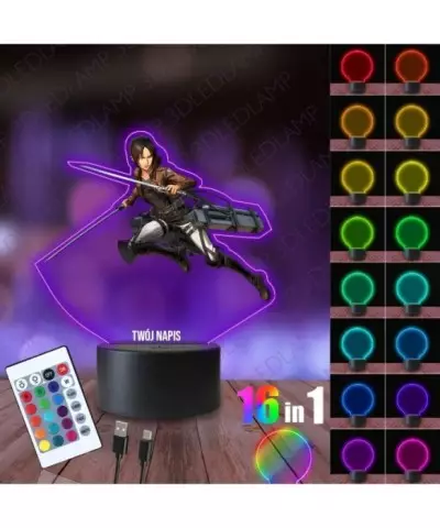 Lampka Nocna 3D LED LAMP z Nadrukiem Atak Tytanów Ymir