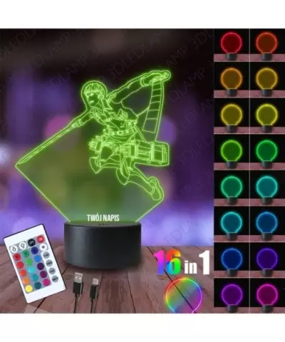 Lampka Nocna 3D LED LAMP Jean Kirstein Atak Tytanów