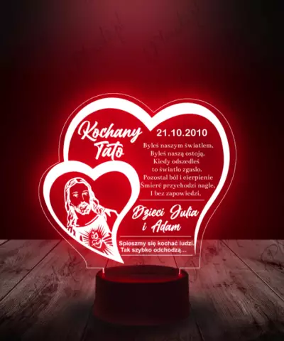 Lampka LED Plexido Pamiątka dla Taty na Grób Pogrzeb