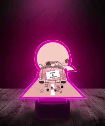 Lampka LED z Nadrukiem Plexido Pamiątka na Ślub