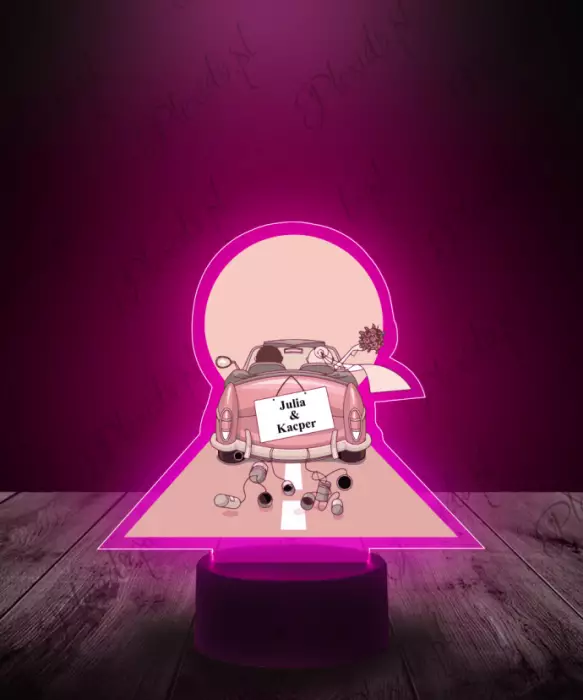 Lampka LED z Nadrukiem Plexido Pamiątka na Ślub