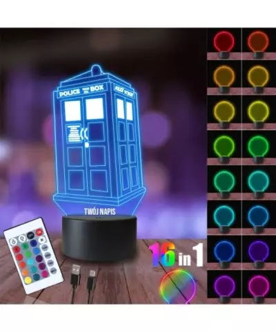 Lampka Nocna 3D LED LAMP Budka Policyjna