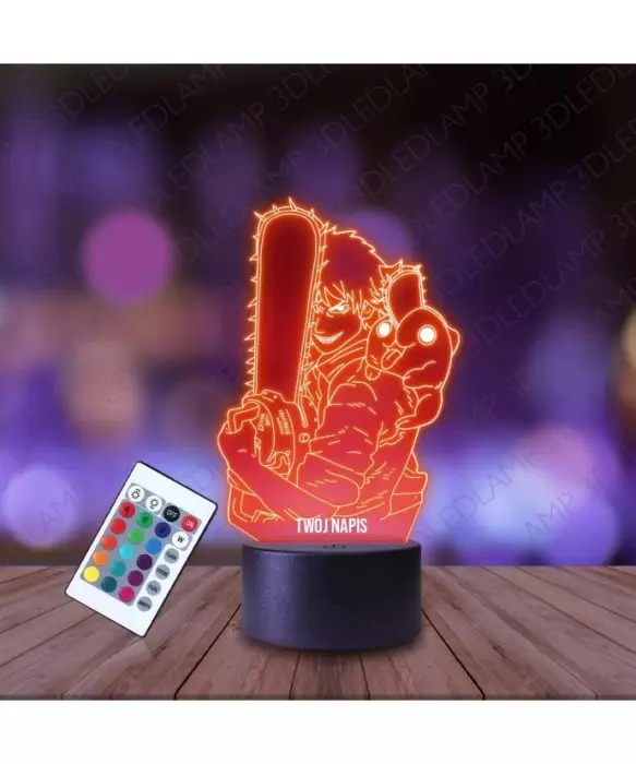 Lampka Nocna 3D LED LAMP Denji i Pochita Chainsaw Man