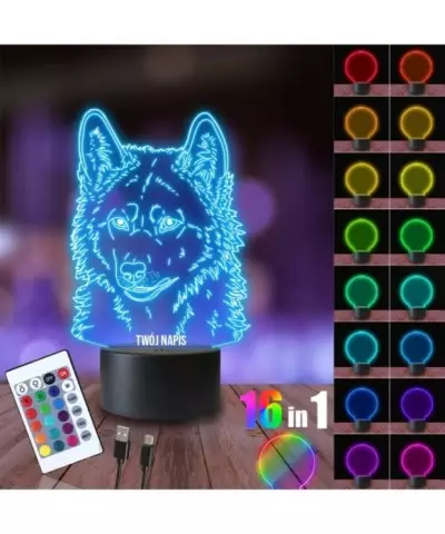 Lampka Nocna 3D LED LAMP Wilk Pies Wilczur