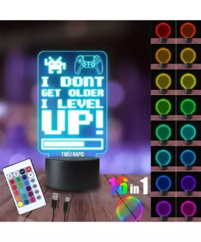 Lampka Nocna 3D LED LAMP dla Gracza Level Up