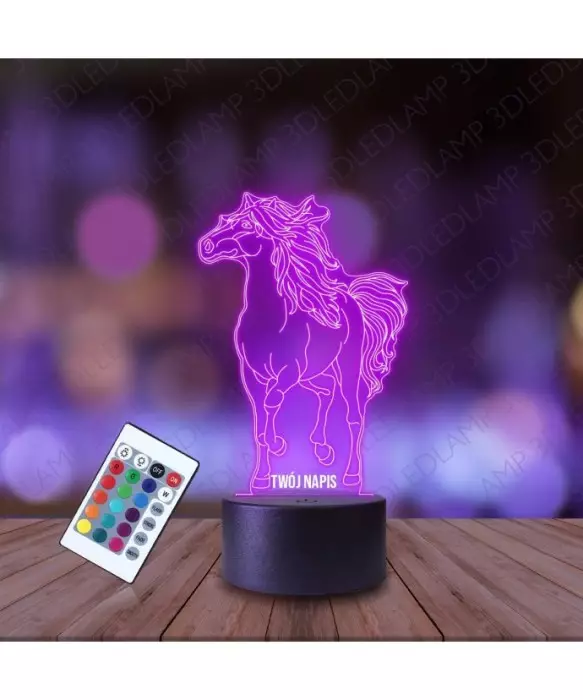 Lampka Nocna 3D LED LAMP Koń Mustang