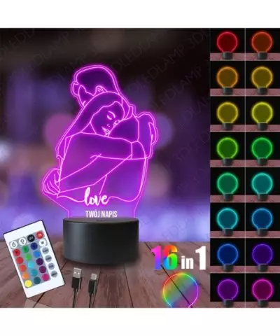 Lampka Nocna 3D LED LAMP Zakochani Para Przytulona