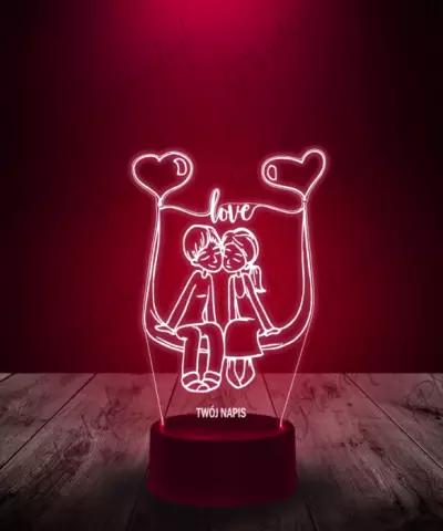 Lampka LED 3D Plexido Zakochani Para na Bujaczce - 1
