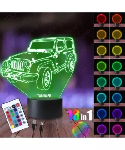 Lampka Nocna 3D LED LAMP Jeep Terenówka