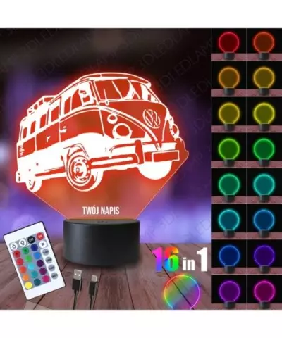 Lampka Nocna 3D LED LAMP Auto VW Volkswagen Ogórek