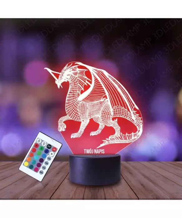 Lampka Nocna 3D LED LAMP Smok Ród Smoka Meleys