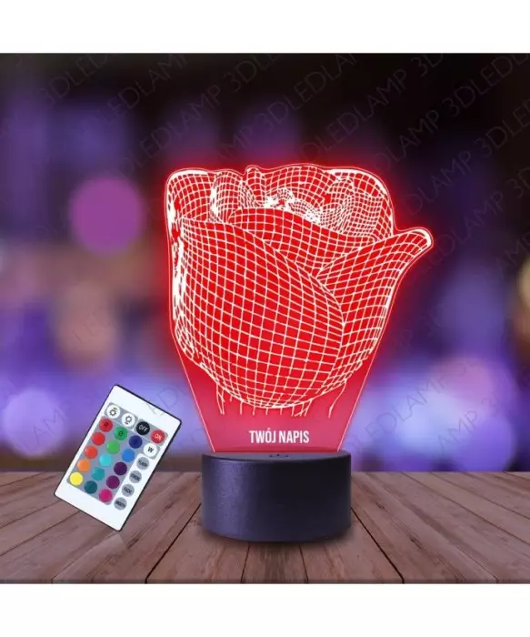 Lampka Nocna 3D LED LAMP Róża Kwiat