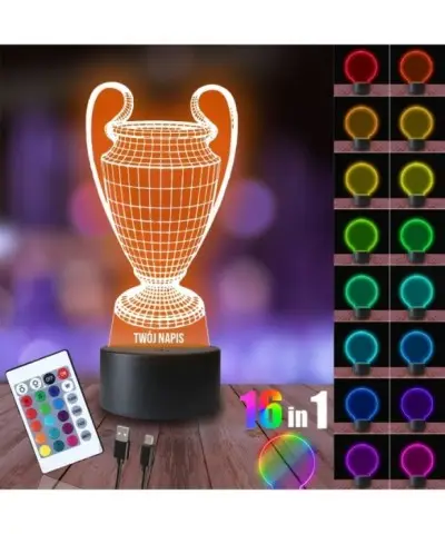 Lampka Nocna 3D LED LAMP Puchar Wygrana