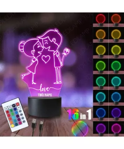 Lampka Nocna 3D LED LAMP Prezent Walentynki Zakochani