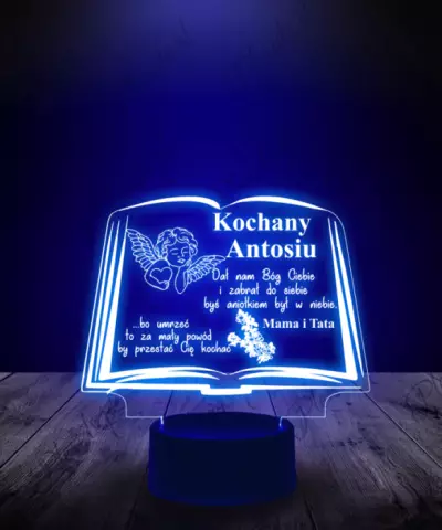 Lampka LED Plexido Pamiątka dla Syna na Grób Pogrzeb