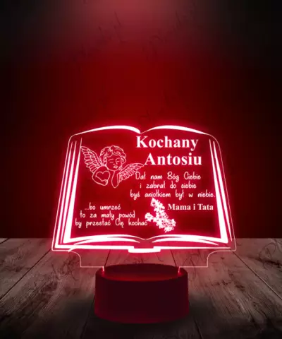 Lampka LED Plexido Pamiątka dla Syna na Grób Pogrzeb