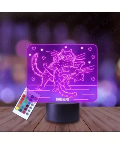 Lampka Nocna 3D LED LAMP Zakochane Koty