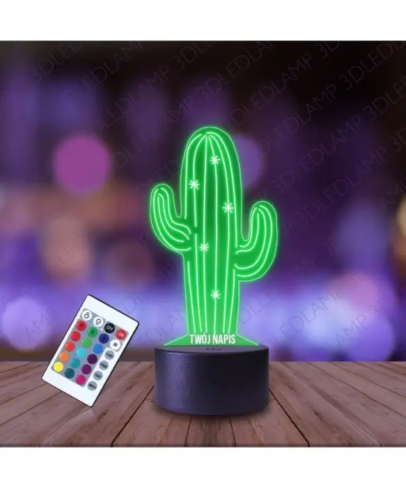 Lampka Nocna 3D LED LAMP Kaktus