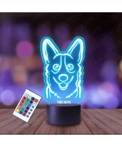 Lampka Nocna 3D LED LAMP Piesek Corgi Pupil