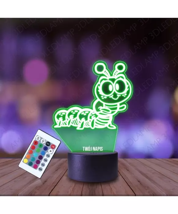 Lampka Nocna 3D LED LAMP Gąsienica