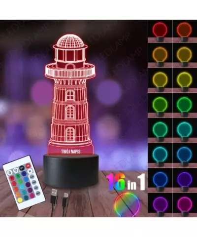 Lampka Nocna 3D LED LAMP Latarnia Morska