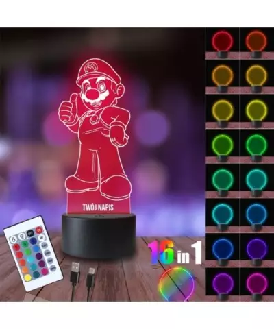 Lampka Nocna 3D LED LAMP Super Mario Bros Gra