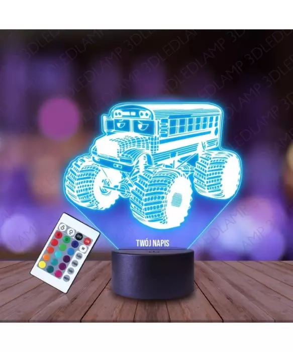 Lampka Nocna 3D LED LAMP Bus Monster Truck