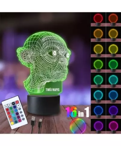 Lampka Nocna 3D LED LAMP Władca Pierścieni Golum