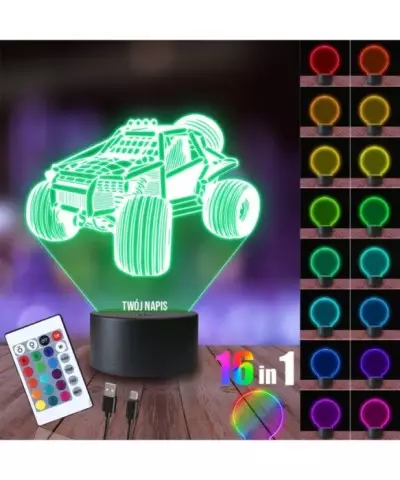 Lampka Nocna 3D LED LAMP Pojazd Monster Truck