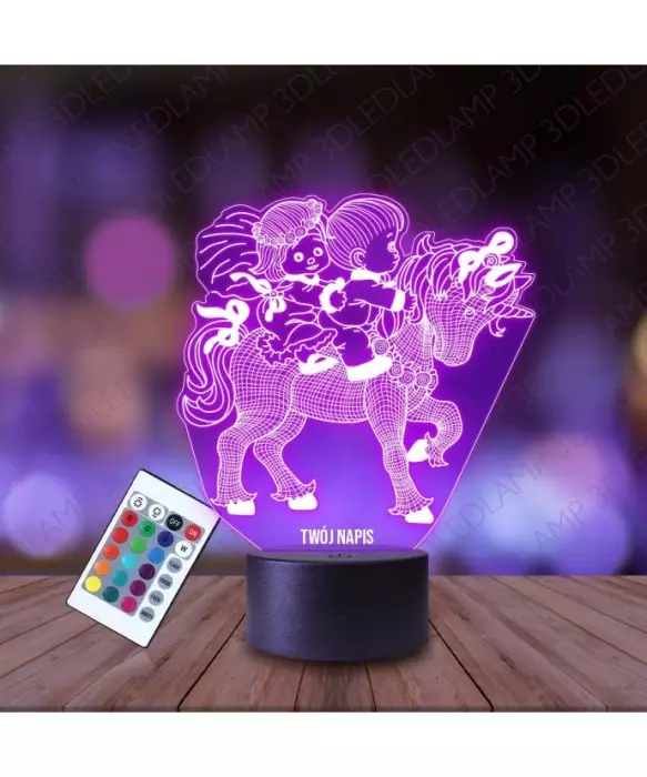 Lampka Nocna 3D LED LAMP Kucyk Dzieci na Koniku