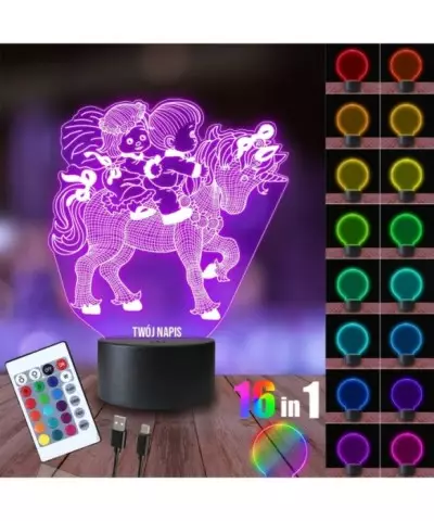 Lampka Nocna 3D LED LAMP Kucyk Dzieci na Koniku