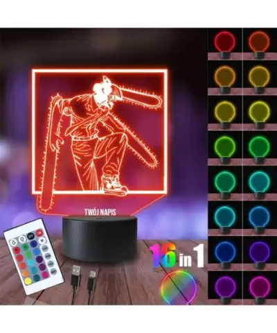 Lampka Nocna 3D LED LAMP Chainsaw Man