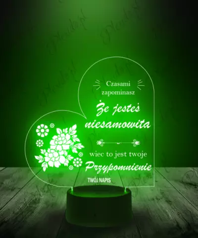 Lampka LED 3D Plexido Prezent dla Przyjaciółki Dedykacja