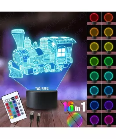 Lampka Nocna 3D LED LAMP Ciuchcia Pociąg