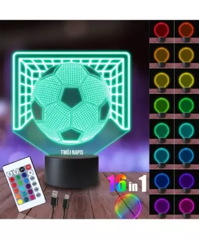 Lampka Nocna 3D LED LAMP Piłka Nożna Piłka w Bramce